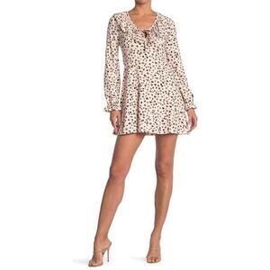 NWT ROW A Women's Animal‎ Print Ruffle Dress Size LARGE Knee Length Casual Dress